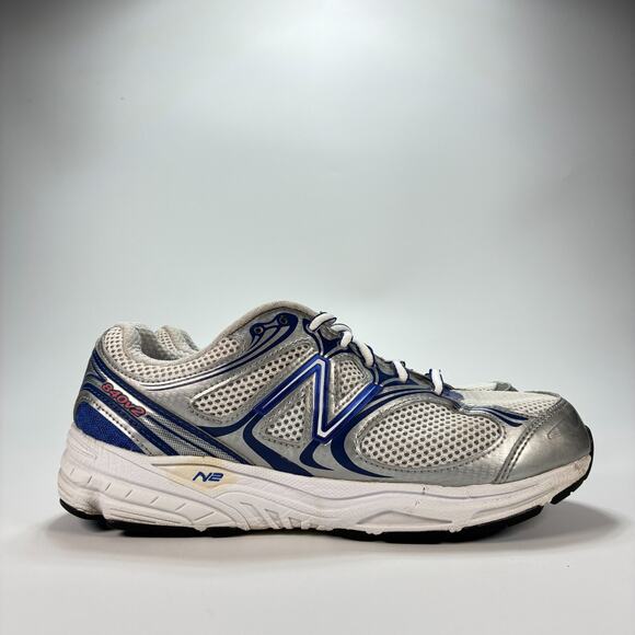 New Balance 840v2 Silver White Blue Running Shoes Sneakers W840WB2 Womens Size 8 - Picture 1 of 10